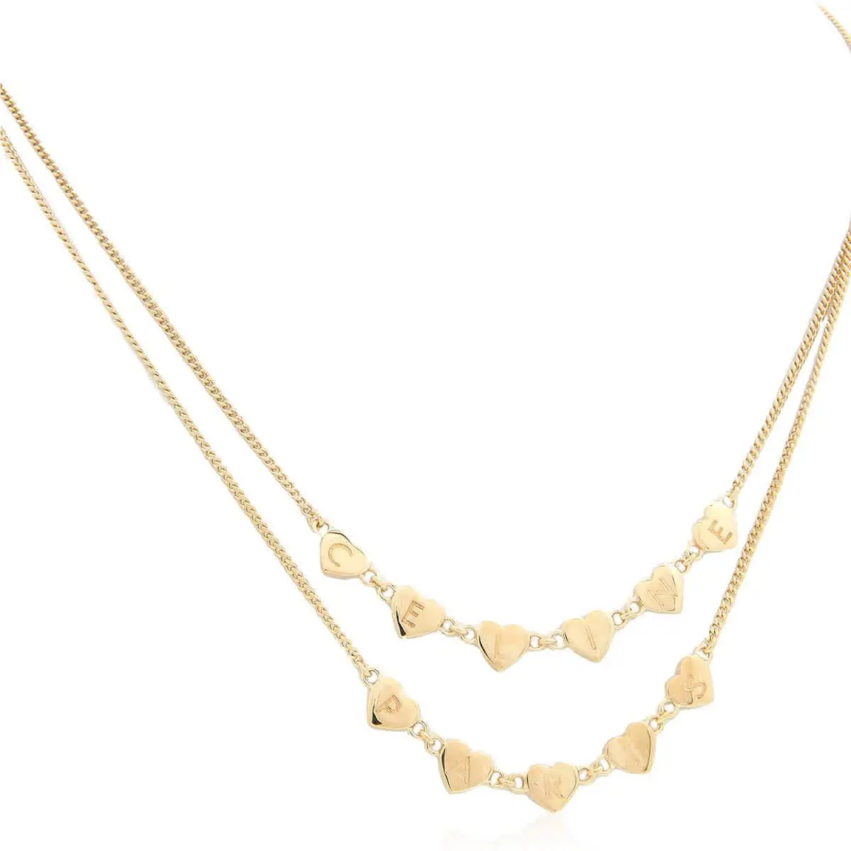 Celine Coeur Double Necklace in Gold