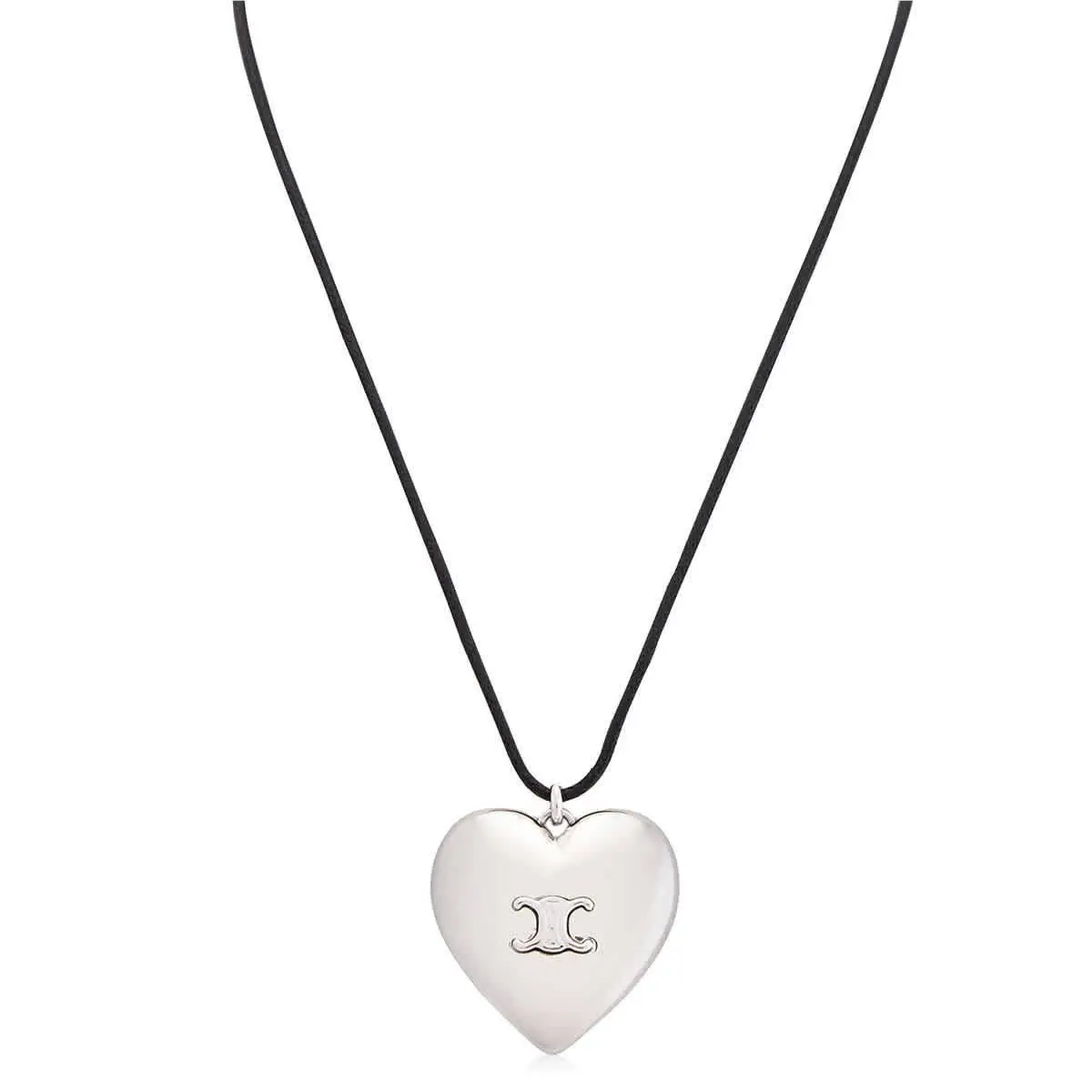 Celine Cœur Triomphe Necklace In Brass with Gold Finish and Cotton Z-H3F3D