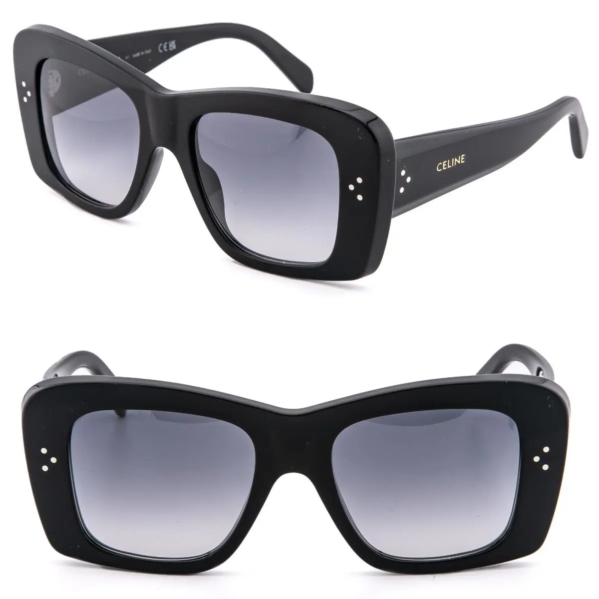 Celine 40321 CL40321I Bold 3 Dots Black Butterfly Sunglass 01B Unisex