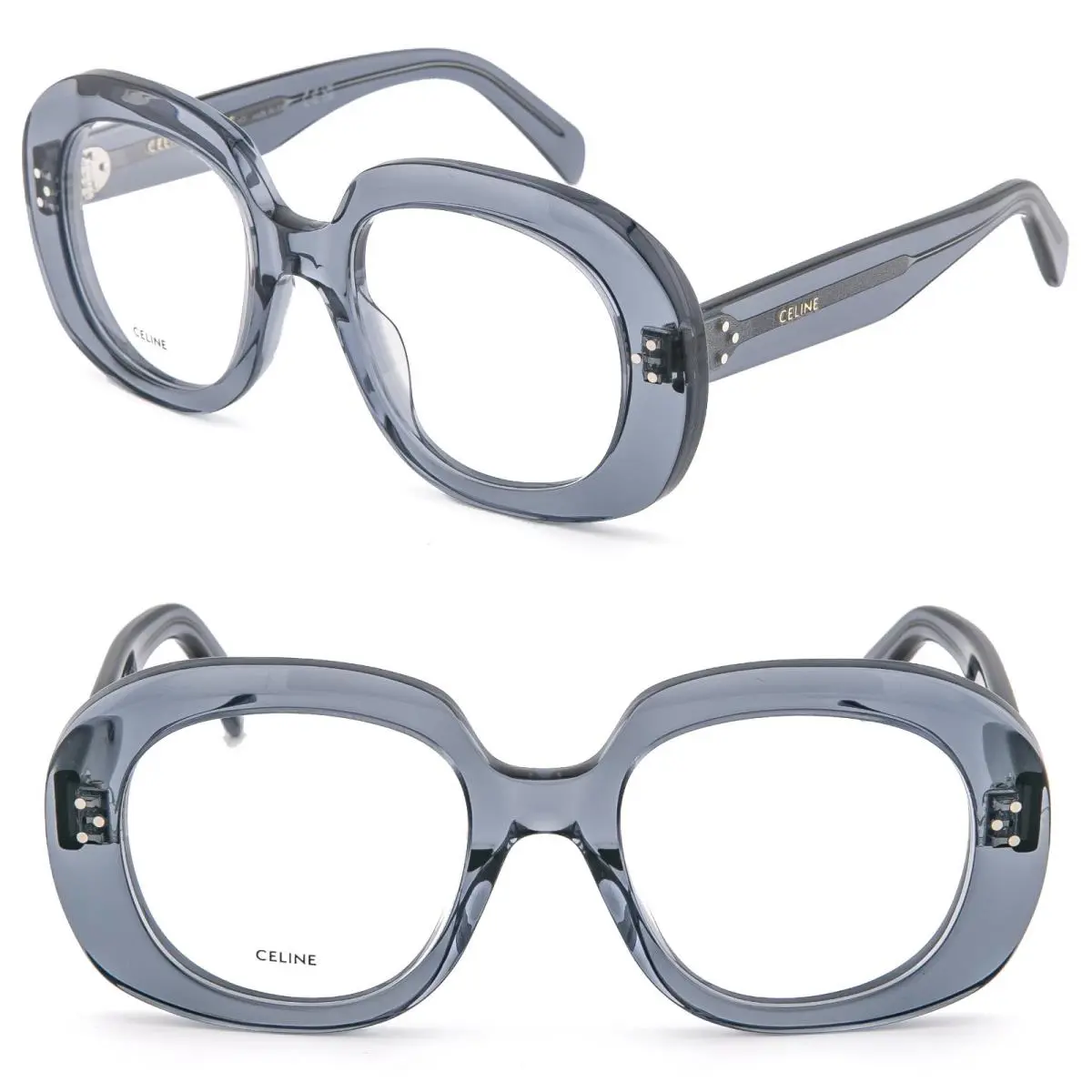Celine 50162 Bold 3 Dots Crystal Gray Optical Frame 51 mm Eyeglass CL50162I 020
