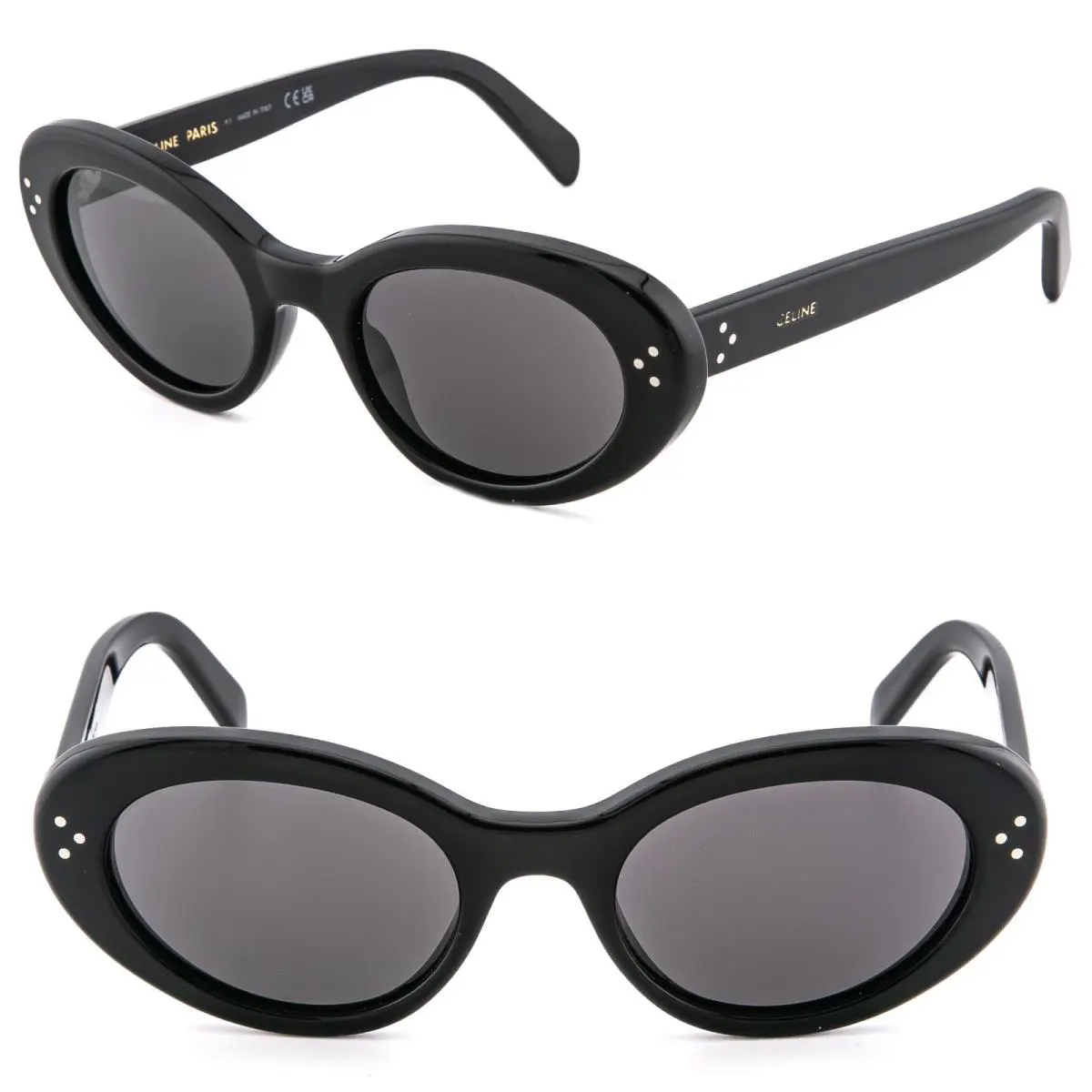 Celine 40193 CL40193I Bold 3 Dots Black Oval Sunglass 01A Triomphe
