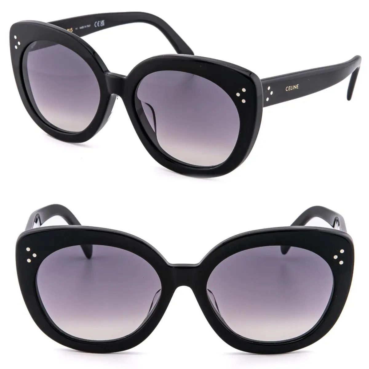 Celine 40295 CL40295F Bold 3 Dots Black Butterfly Sunglass 01F Unisex