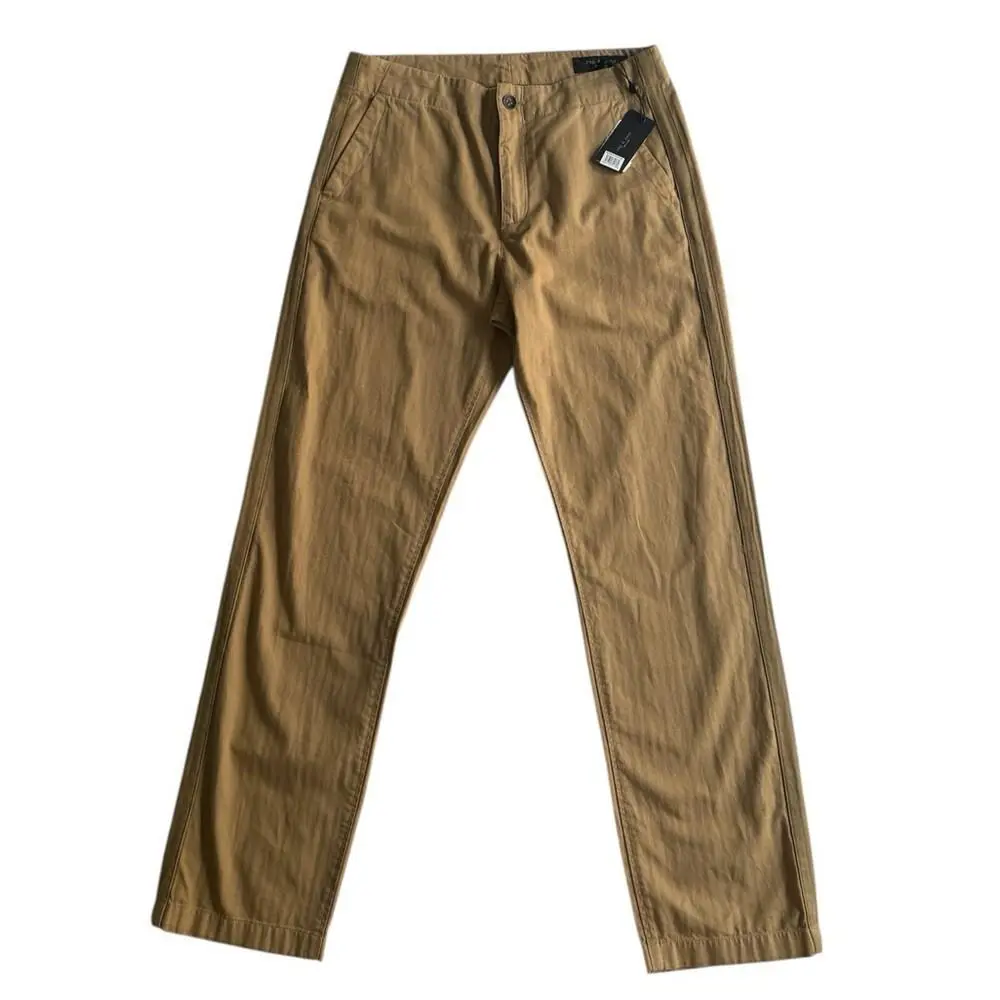 Rag Bone Men’s Brighton Cotton Linen Chino Pants Sz 29 Rugged Brown Summer