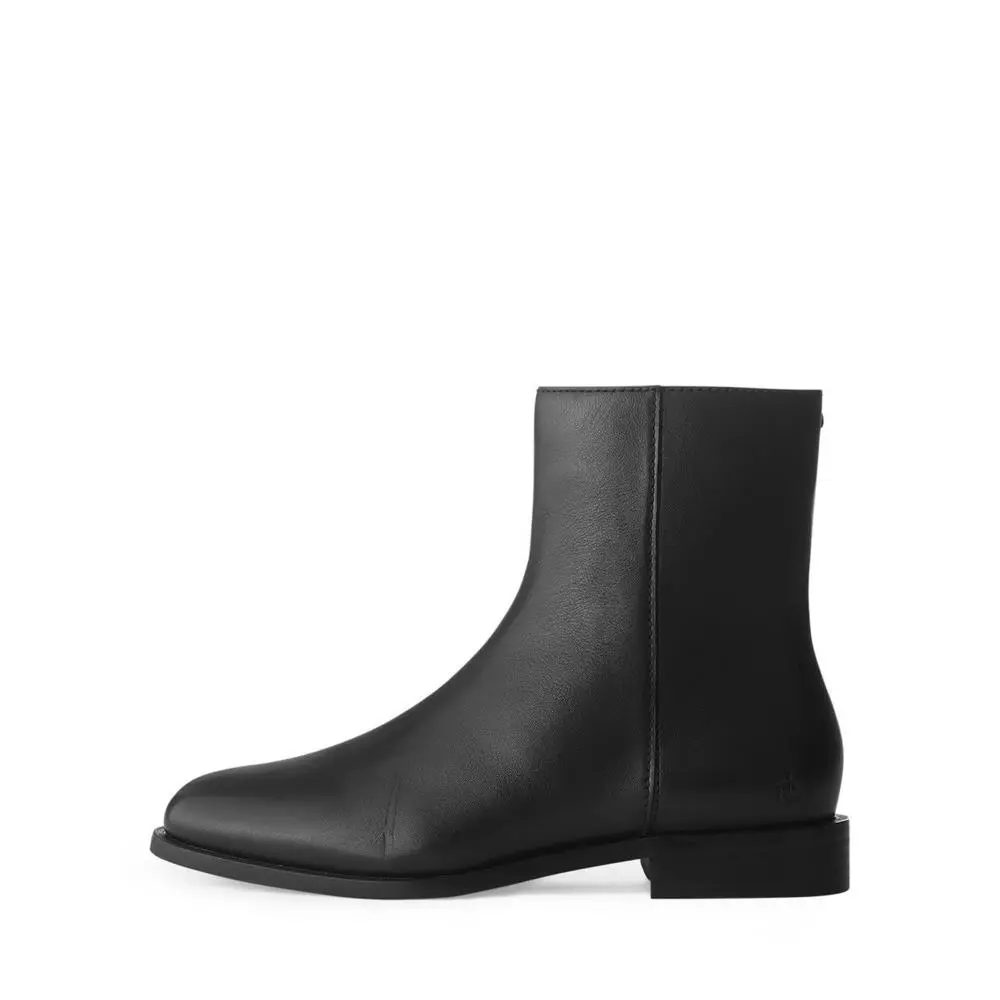 Rag Bone Enzo Leather Boots Men`s 42/9US Black Solid Side Zip Closure