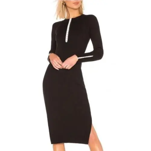 Rag Bone Brynn Rib Dress in Black Size S
