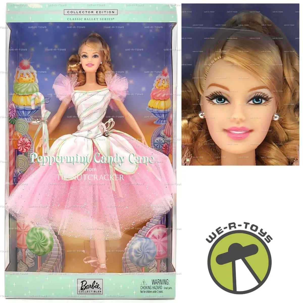 Peppermint Candy Cane Barbie Doll From The Nutcracker 2002 Mattel Multilingual