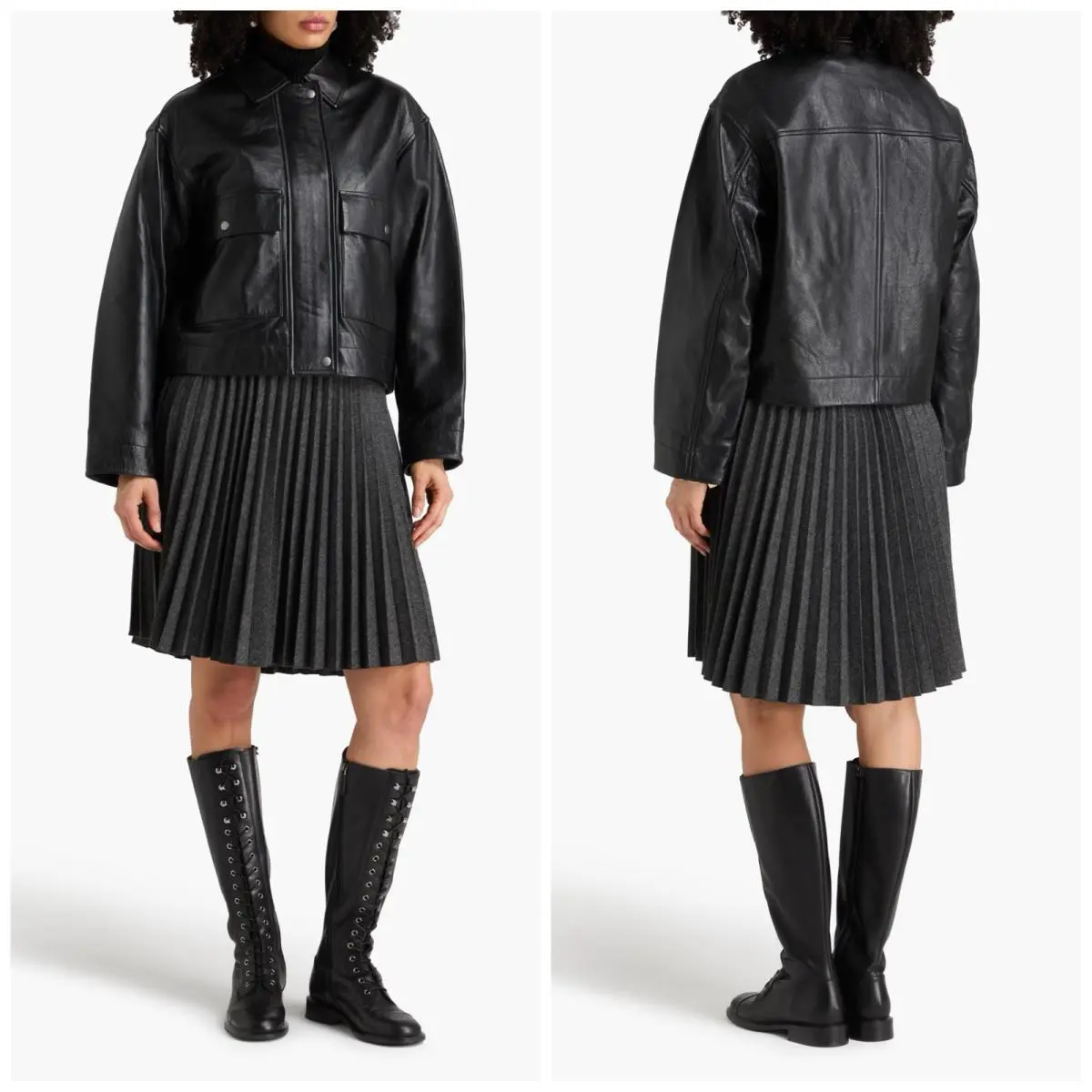 398 Rag Bone Nonie Leather Jacket In Black Size: Large
