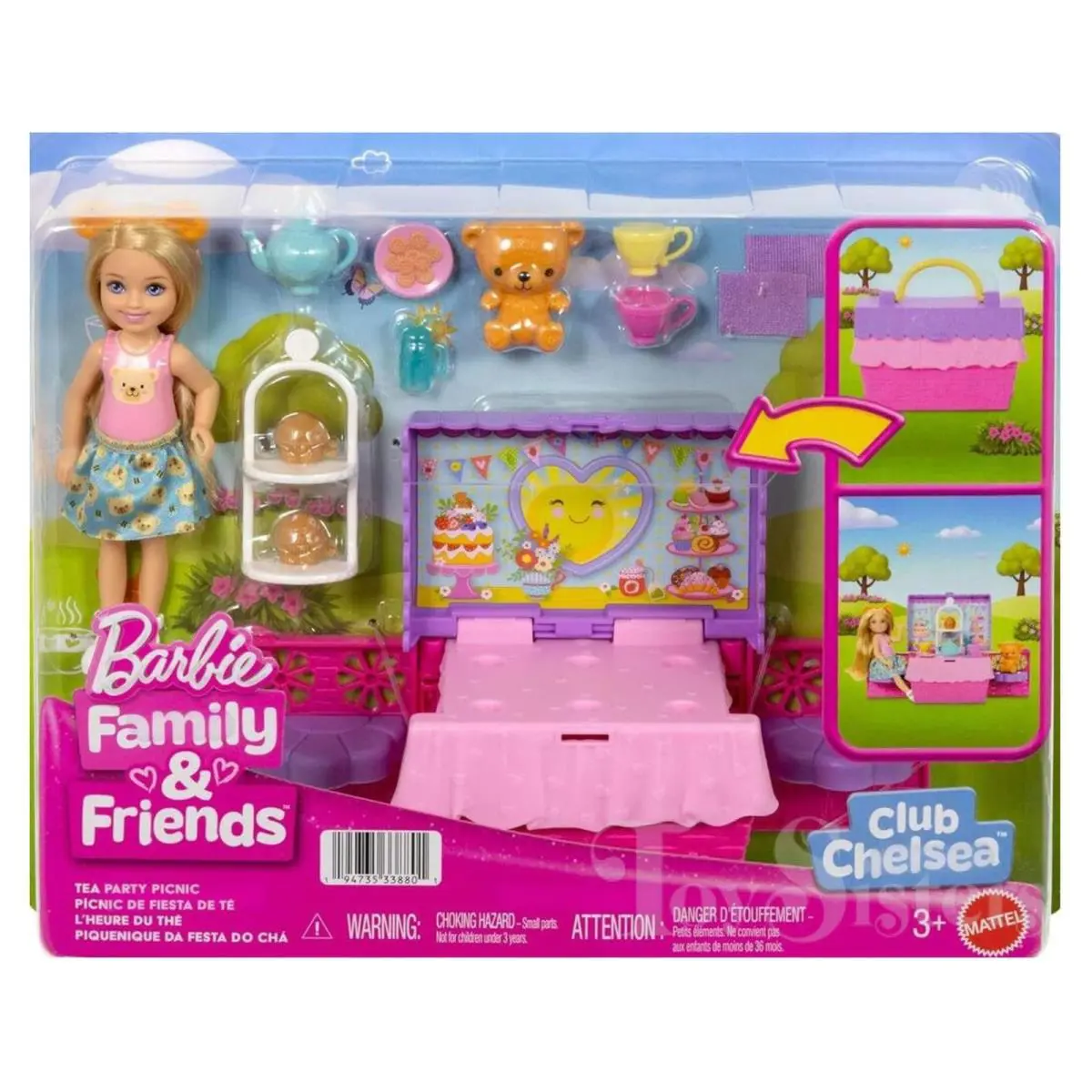 Mattel Barbie Family and Friends Club Chelsea Tea Party Picnic Set