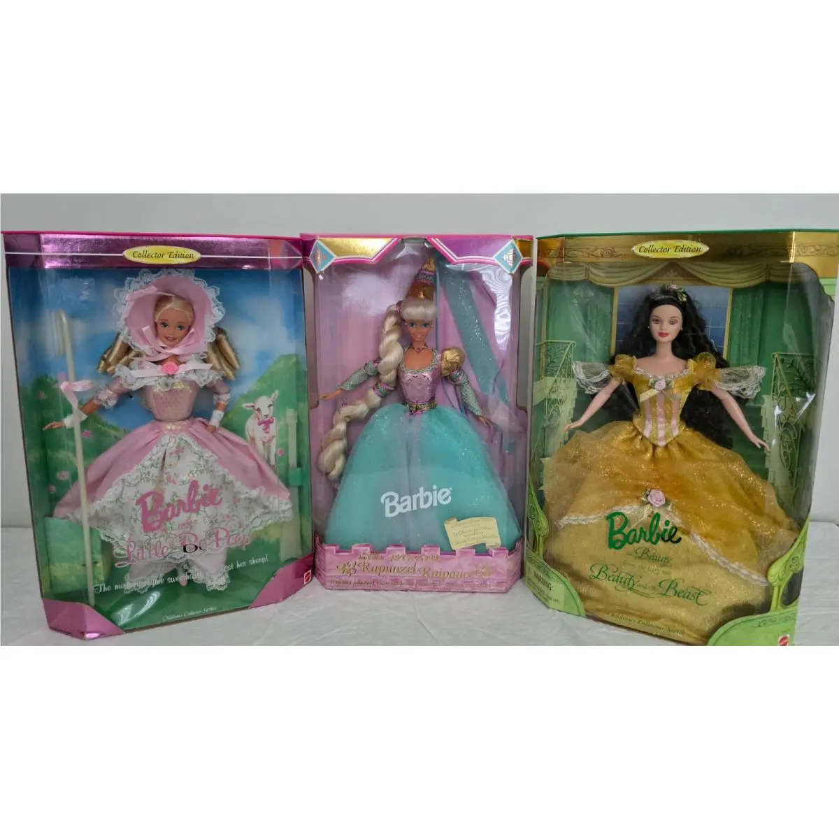 Belle Beauty and The Beast Little Po-peep and Rapunzel Barbie Mint