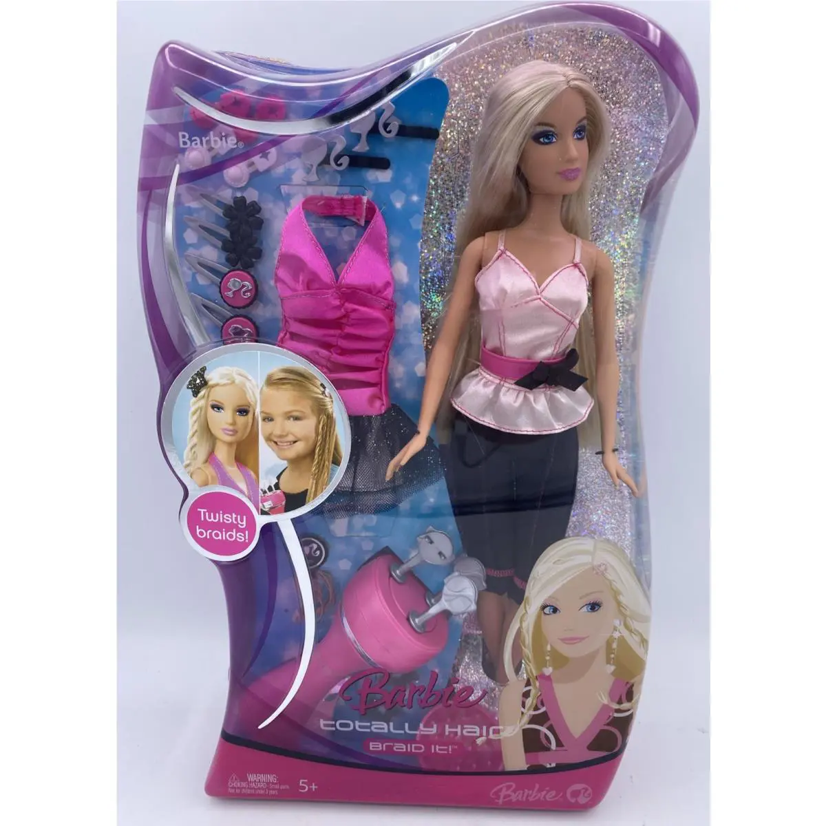 Barbie Totally Hair Braid it with Braiding Tool + Extra Outfit