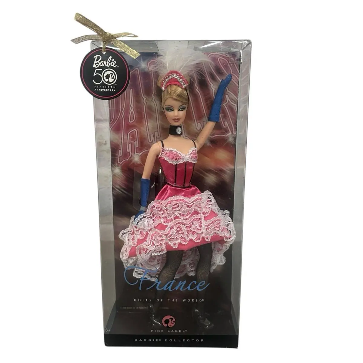 2008 50th Anniversary Pink Label Dolls of The World France Barbie Dented Box