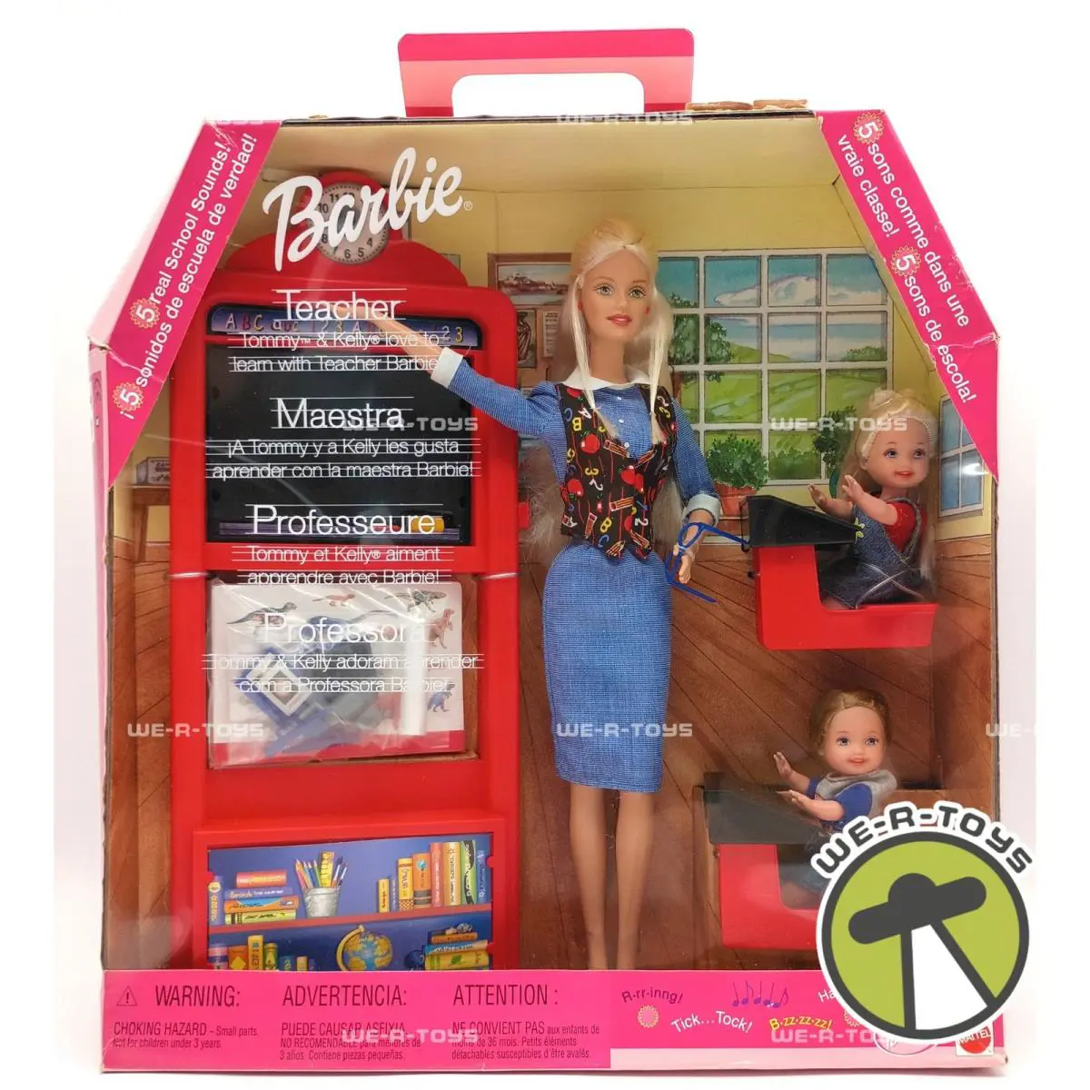 Teacher Barbie Students Tommy Kelly Dolls Class Playset 2000 Mattel 28371