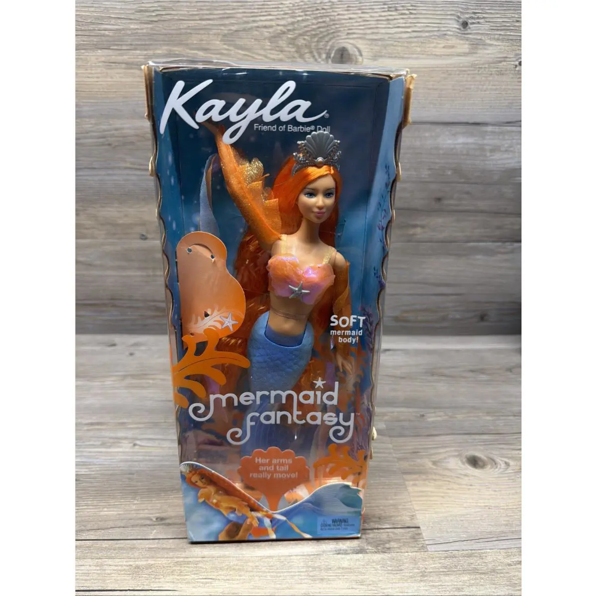 Barbie 2002 Mermaid Fantasy Kayla w/ Soft Mermaid Body Orange 56764 Read