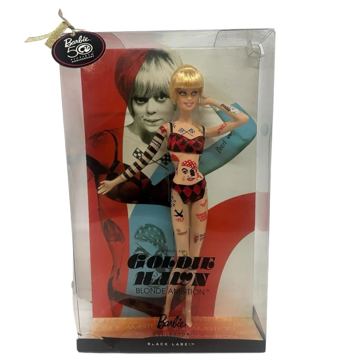 Barbie Goldie Hawn Blonde Ambition Black Label 50th Anniversary Collector Doll N