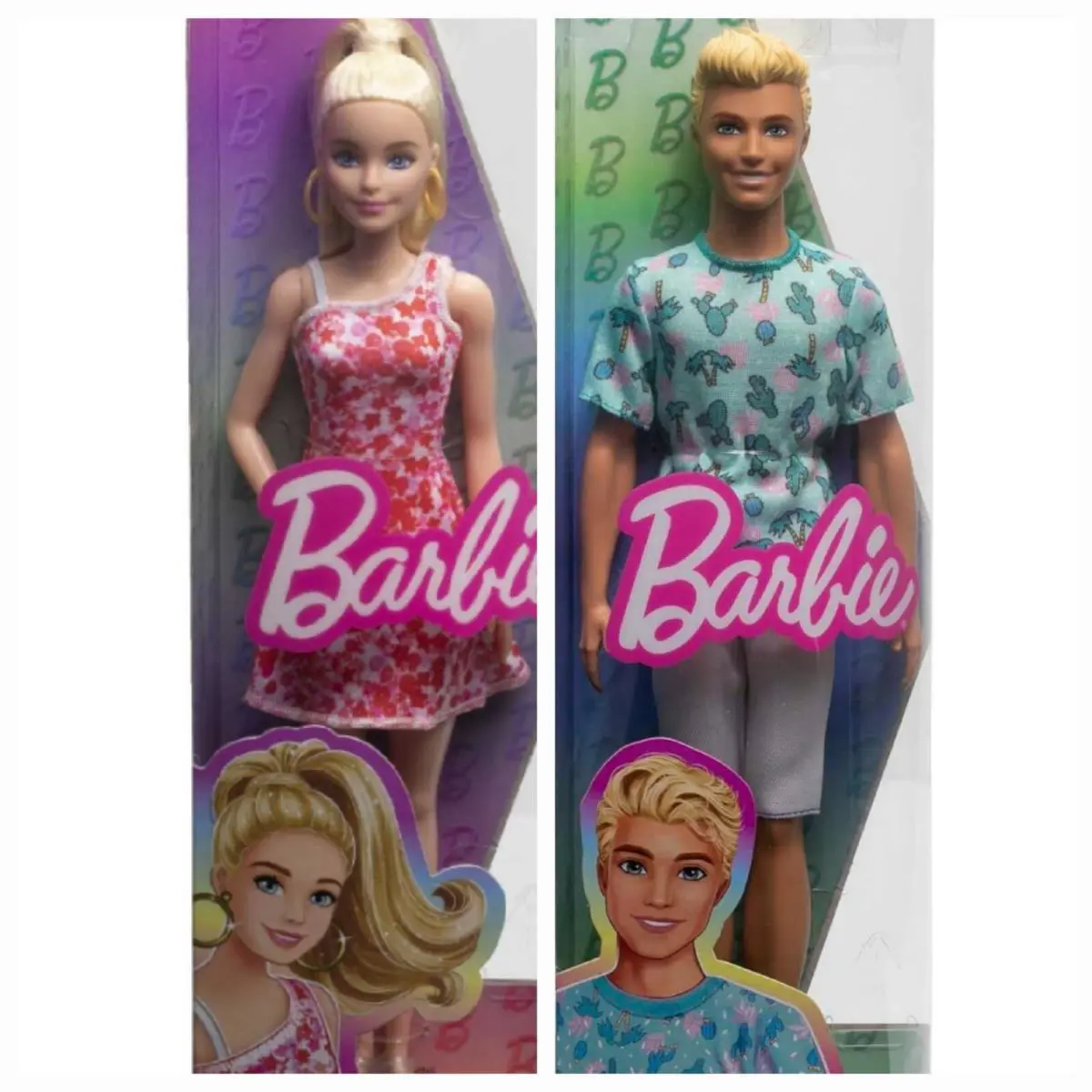 Barbie and Ken Movie Blonde with Hoop Earrings Pink Dress Cactus Shirt Doll Set
