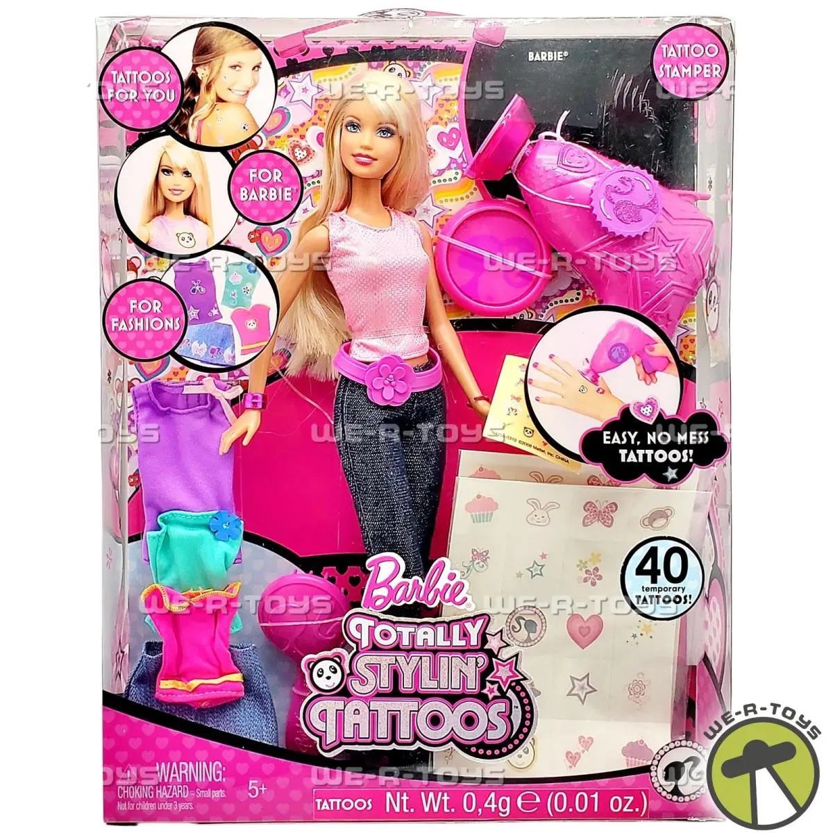 Barbie Totally Stylin` Tattoos Doll 2008 Mattel N4758