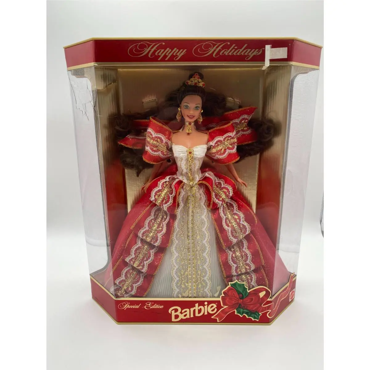 1997 Mattel Holiday Special Edition Barbie Brunette Green Eyes 17832