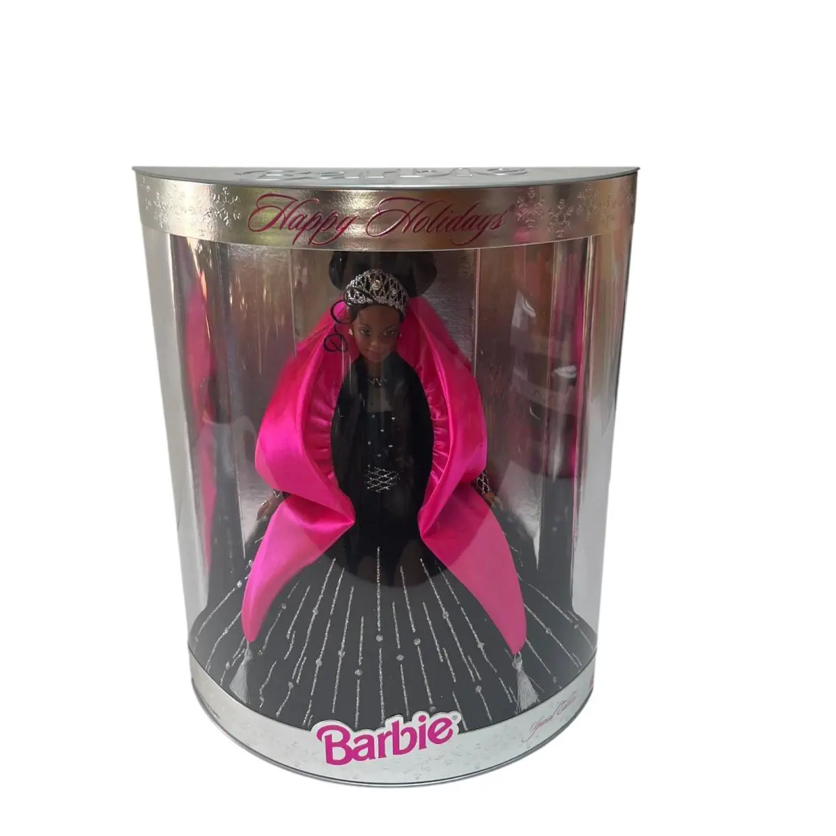 1998 African American Happy Holidays Barbie Doll Mattel 20201 Black Pink