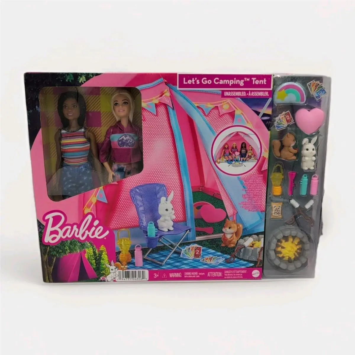 Barbie Let`s Go Camping Playset with Tent 2 Dolls Accessories