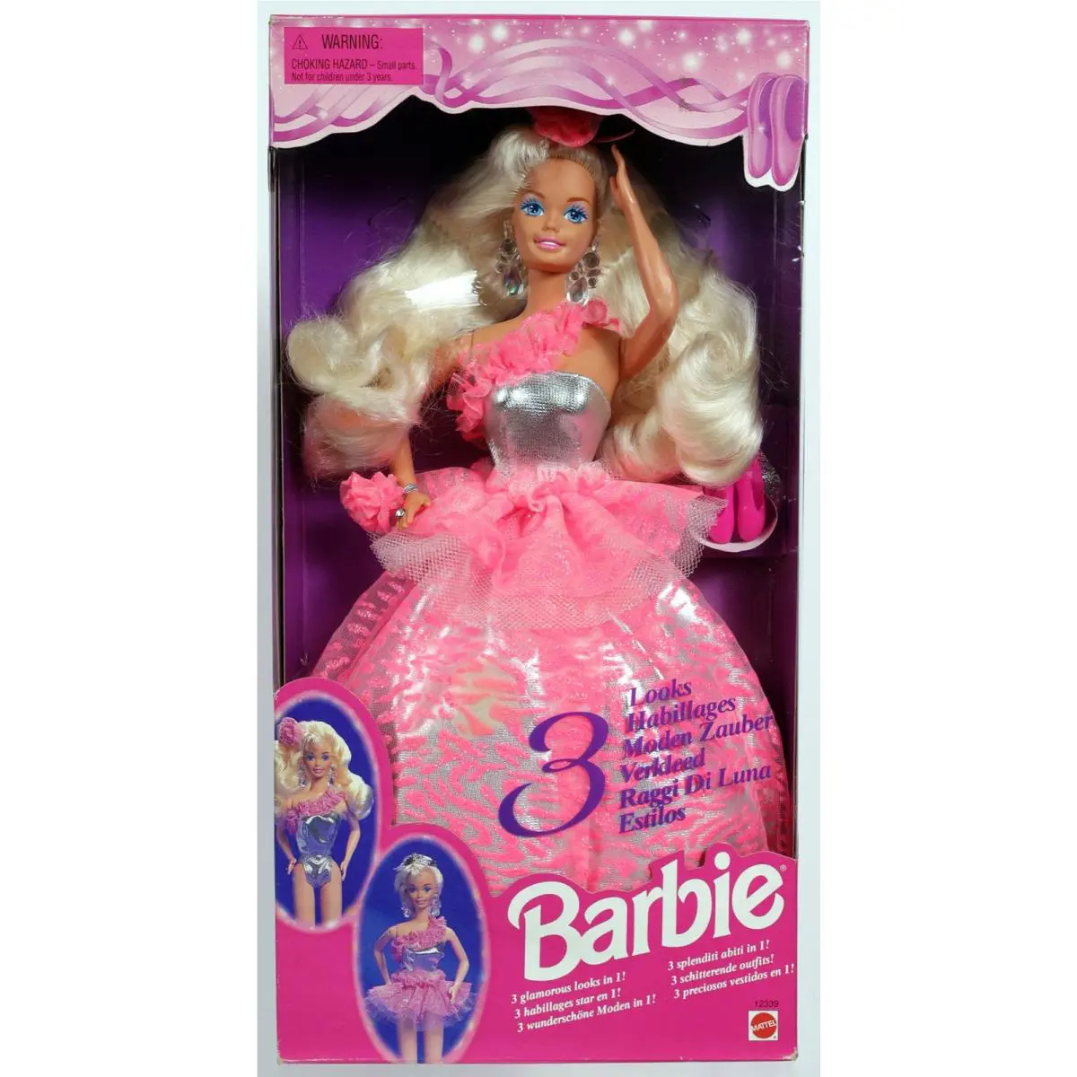 Foreign Barbie Doll 3 Looks Moden Zauber - 12339 Nrfb 1994 by Mattel Inc