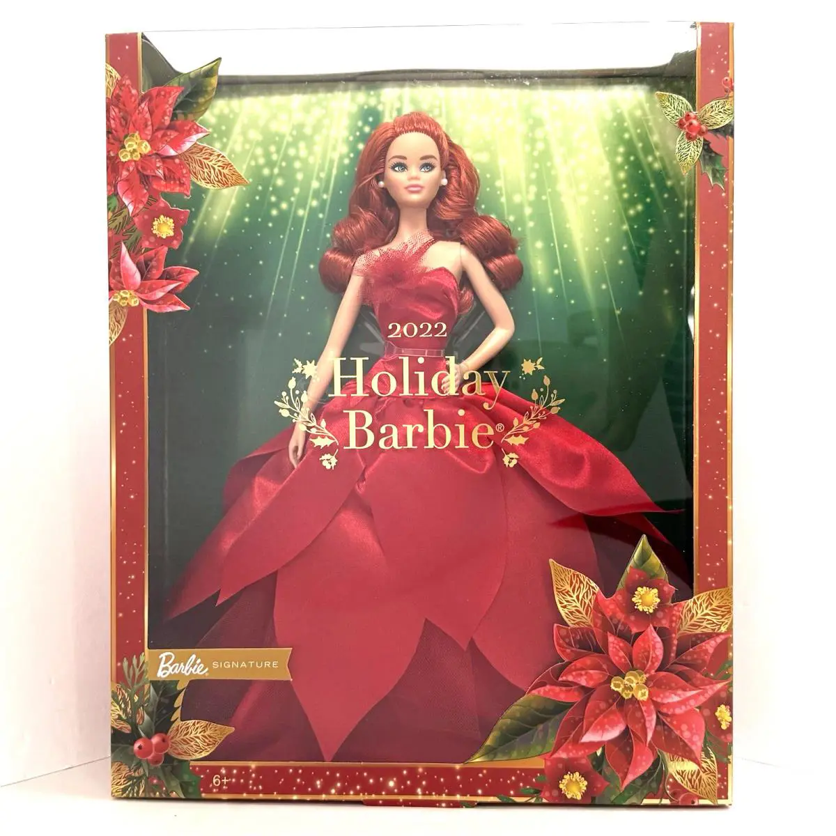 2022 Holiday Barbie Doll Red Hair Odile Face Walmart Exclusive Mattel Redhead