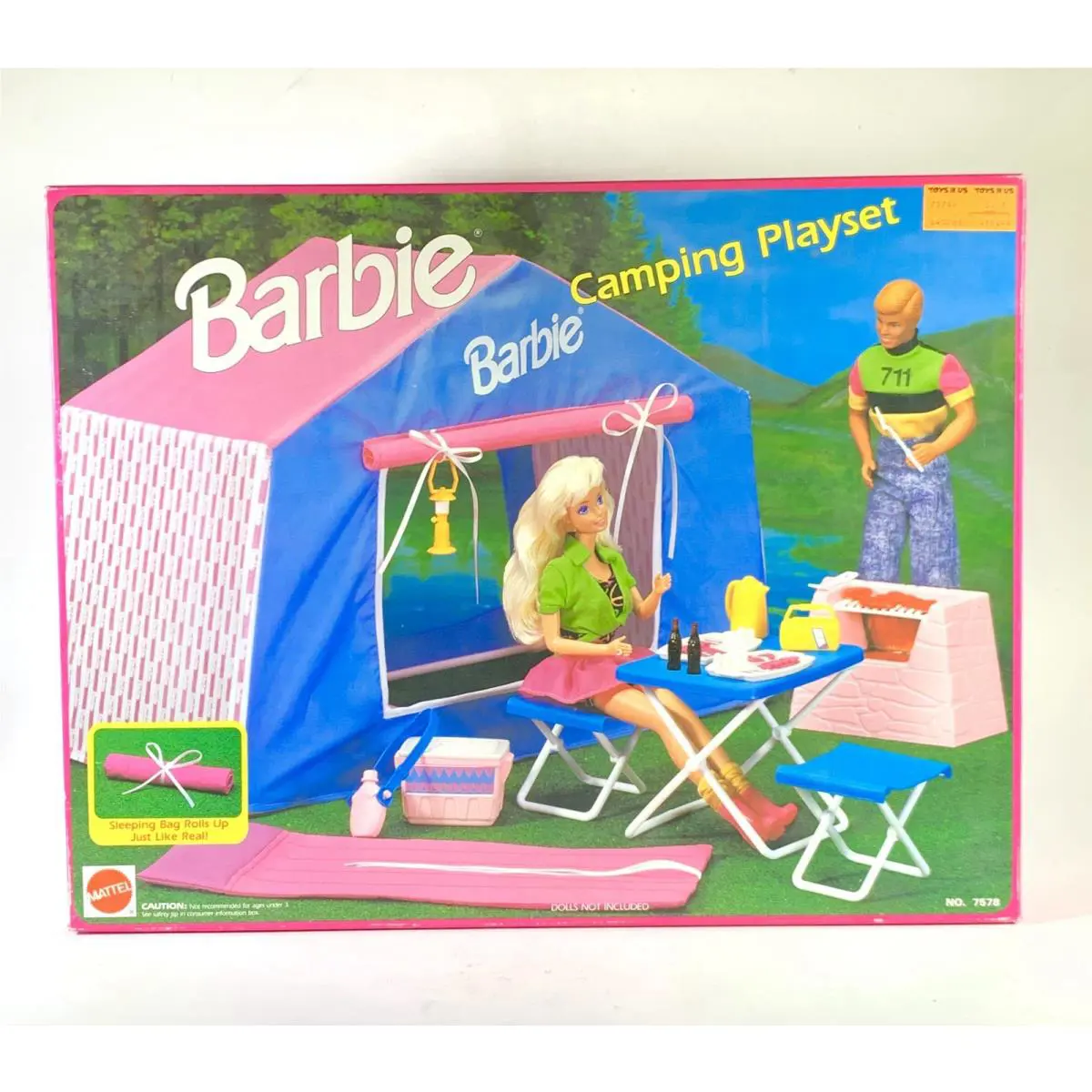 Vintage Barbie 1991 Mattel Camping Set Playset 7216 Rare Box