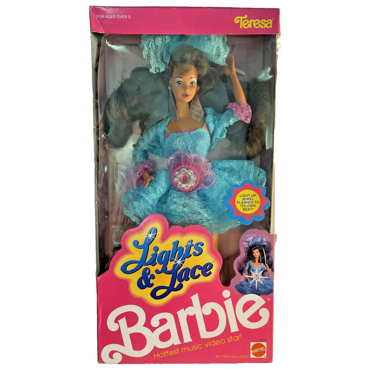 Vintage 1990 Mattel Barbie Doll Lights Lace Teresa 9727
