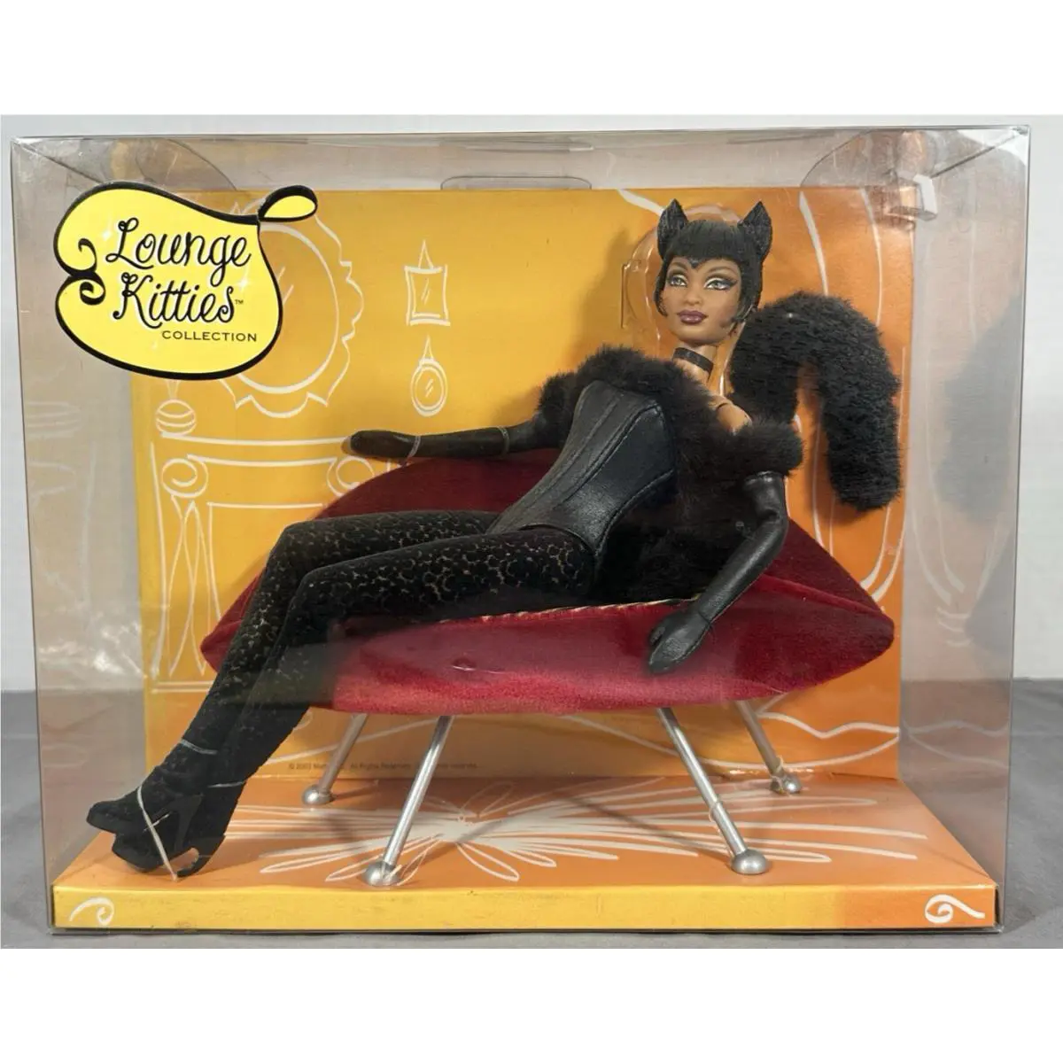 Barbie Lounge Kitties Black Panther Cat Doll w Chaise Nrfb Box C3553