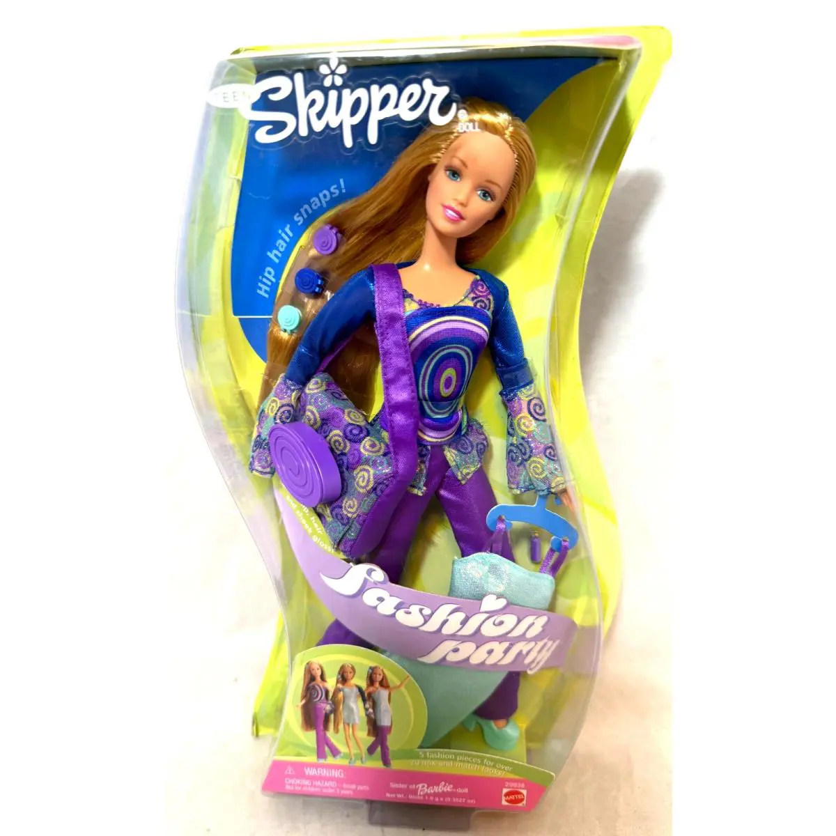 Mattel Teen Skipper Fashion Party Doll 2000 29938 Barbie Sister Nrfb