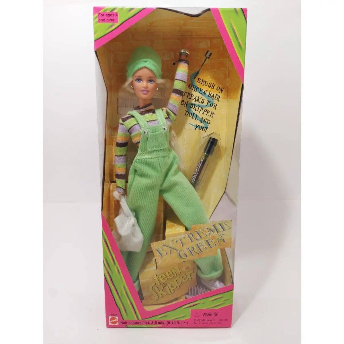 Vintage 1997 Extreme Green Teen Skipper Mattel 19666 Barbie Nos