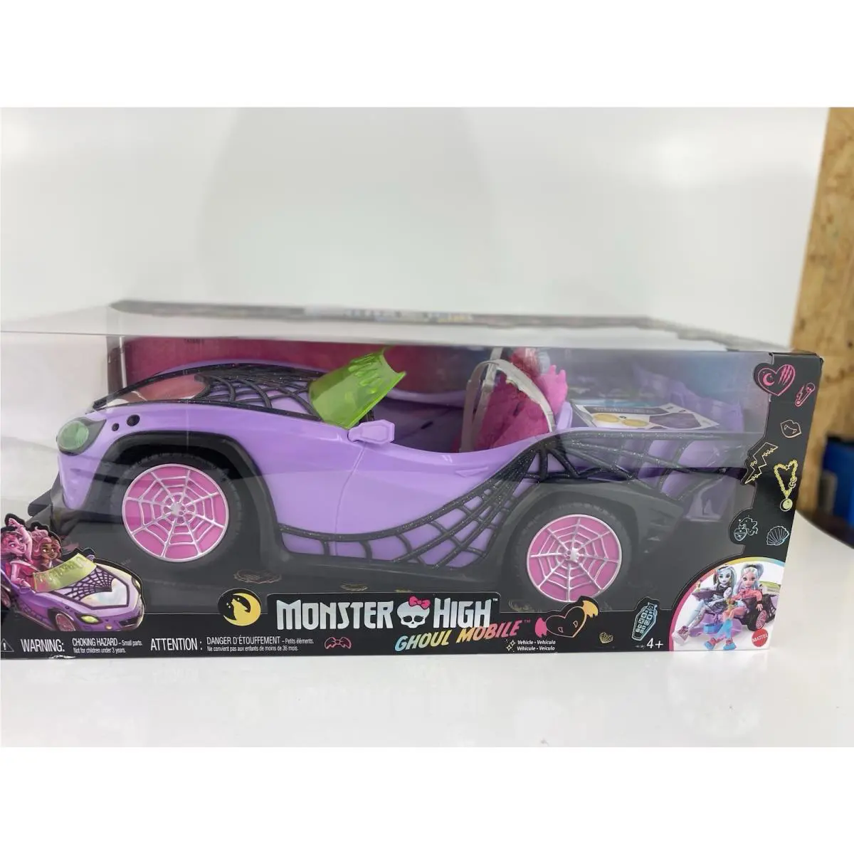 Monster High Ghoul Mobile Toy Car with Pet Accessories Purple Convertible