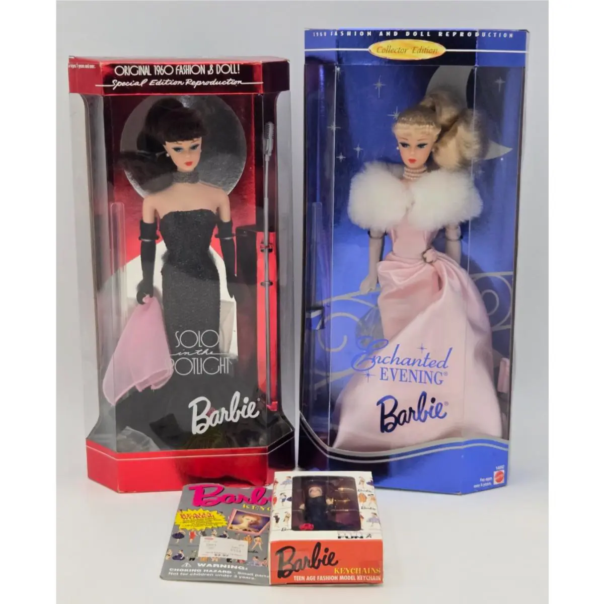 Vtg Barbie Lot: Solo In The Spotlight Enchanted Evening Rare Keychain Nrfb