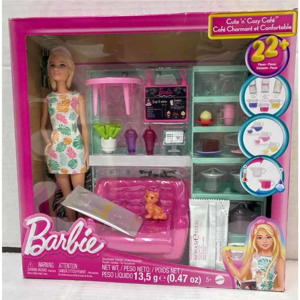 Barbie Cute `n` Cozy Cafe Doll and Playset 21 Accessories