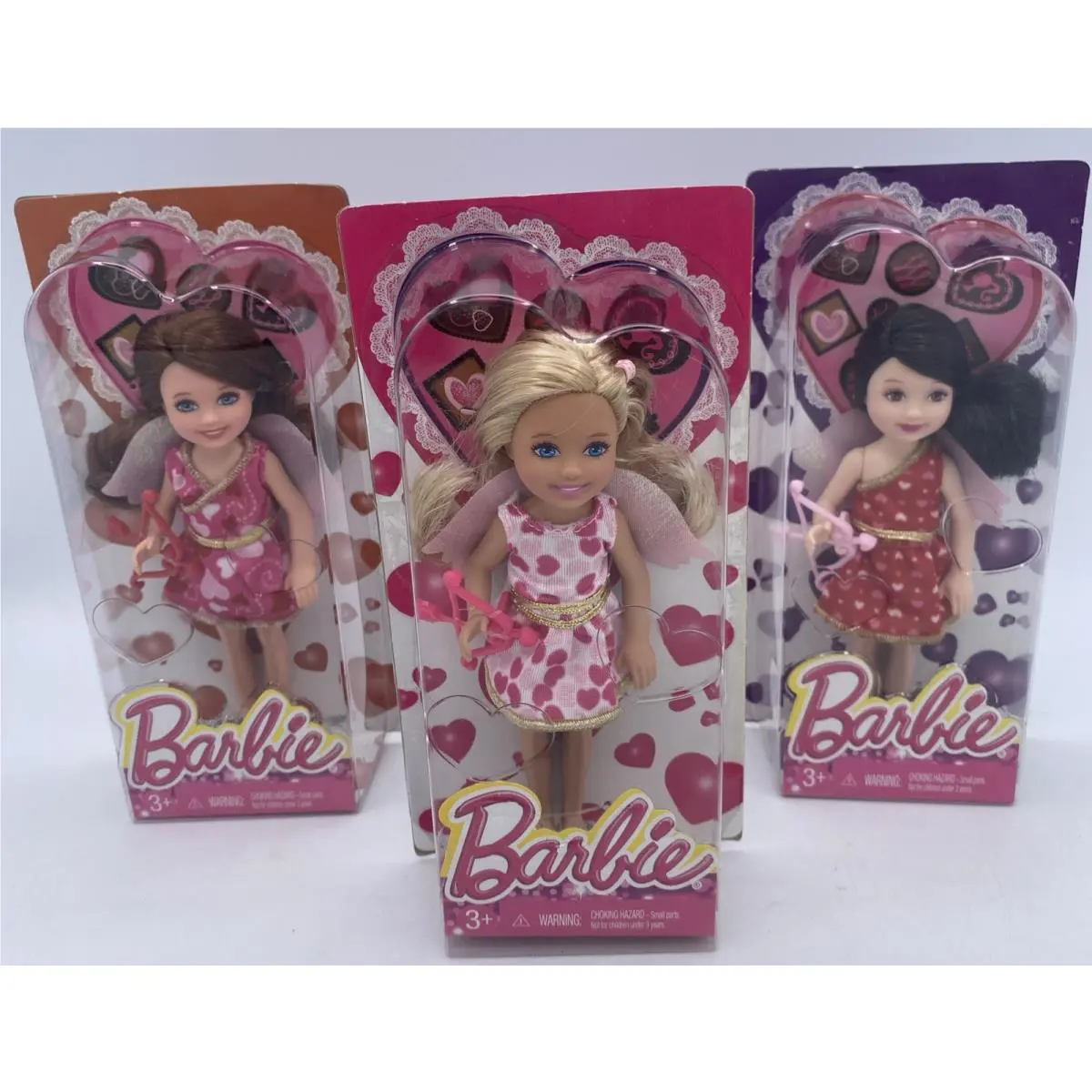 2015 Barbie Set of 3 Valentine Angels BJF83 BJF84 BJF85