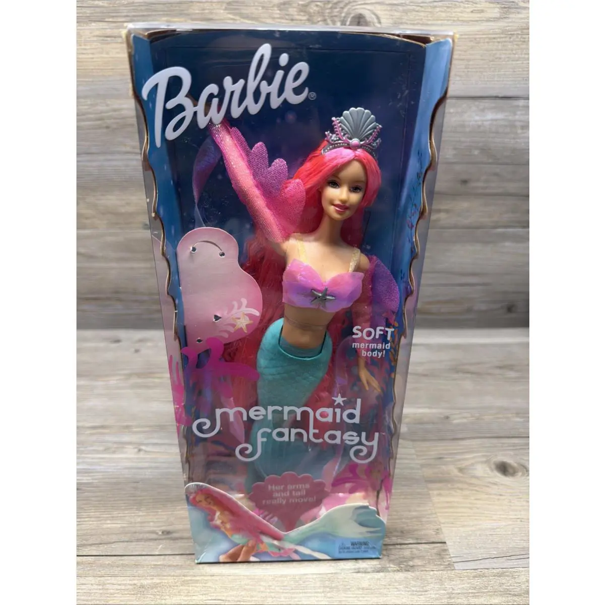 2002 Mermaid Fantasy Barbie Doll 56759 Mattel/nrfb/soft Body Tail/pink Read