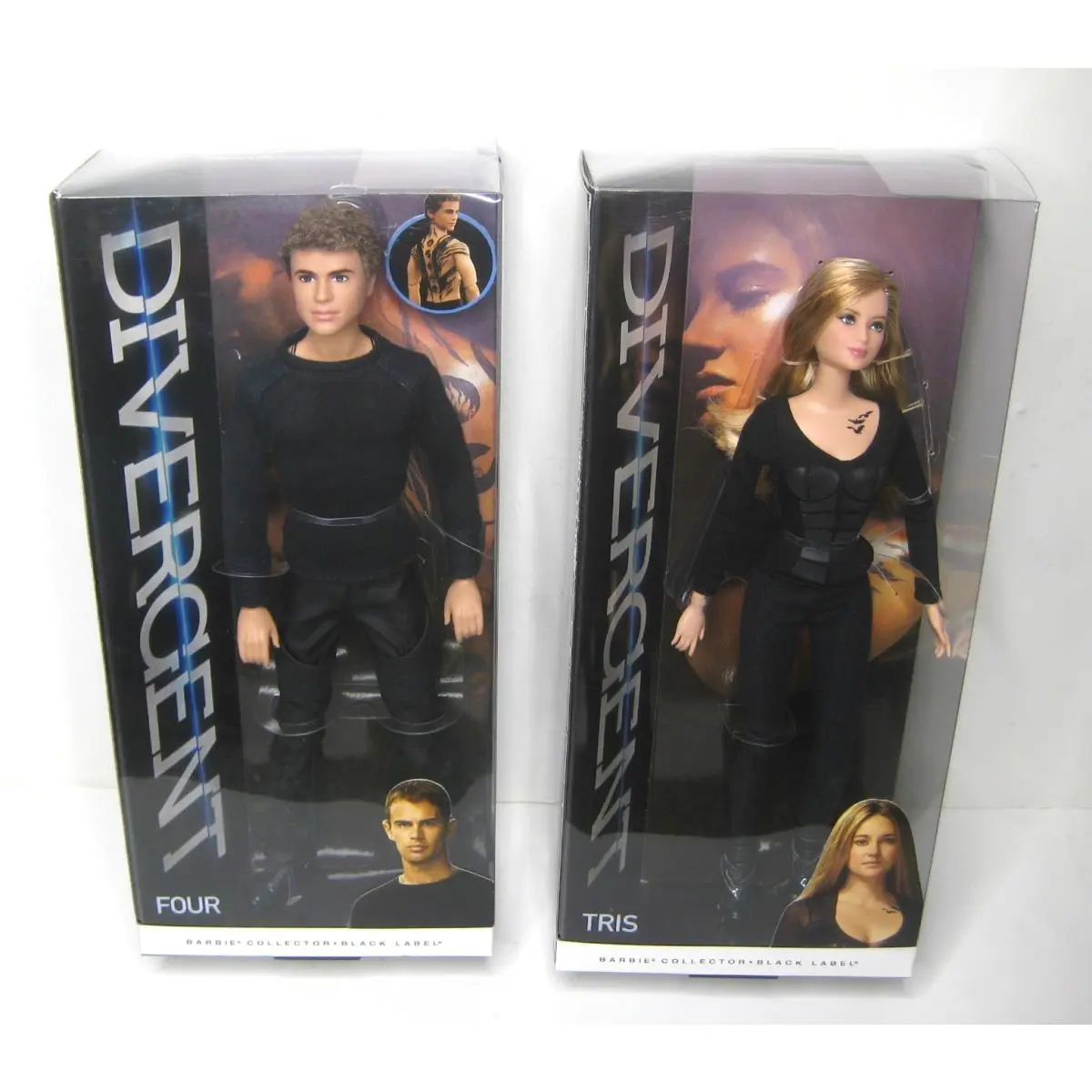 Divergent Four Tris Doll Set Barbie Collector Black Label - w/ Box Wear