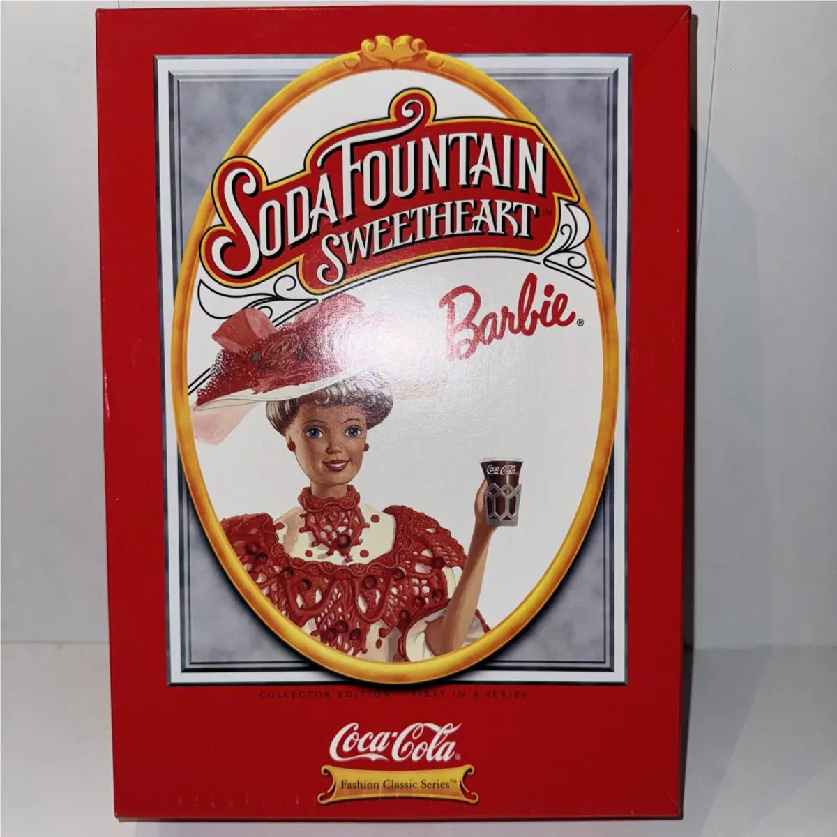 Soda Fountain Sweetheart 1996 Barbie Doll 1st in Series Cocacola Nos W/ Ship Box