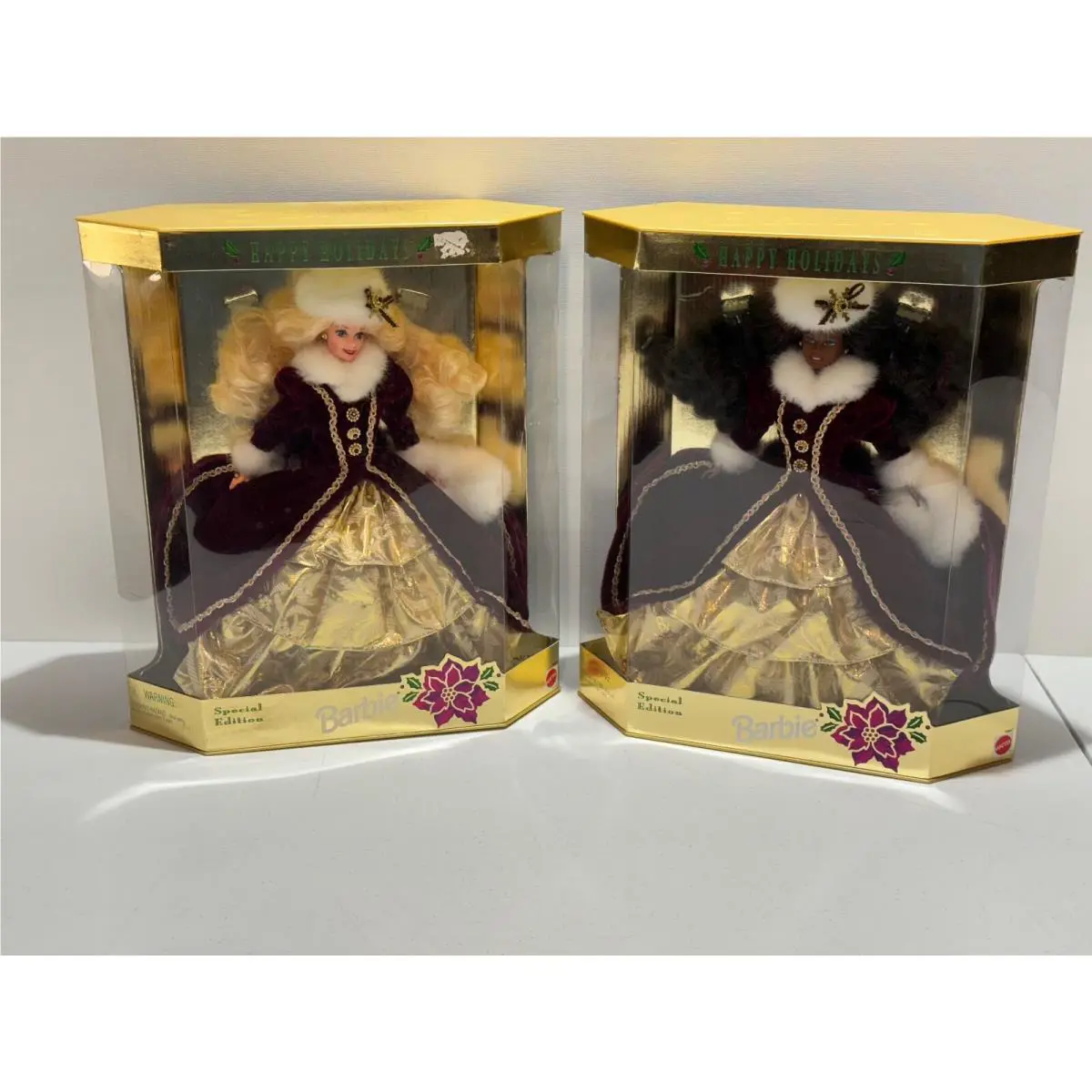 Vintage Set OF 1996 Special Edition Happy Holiday Barbies