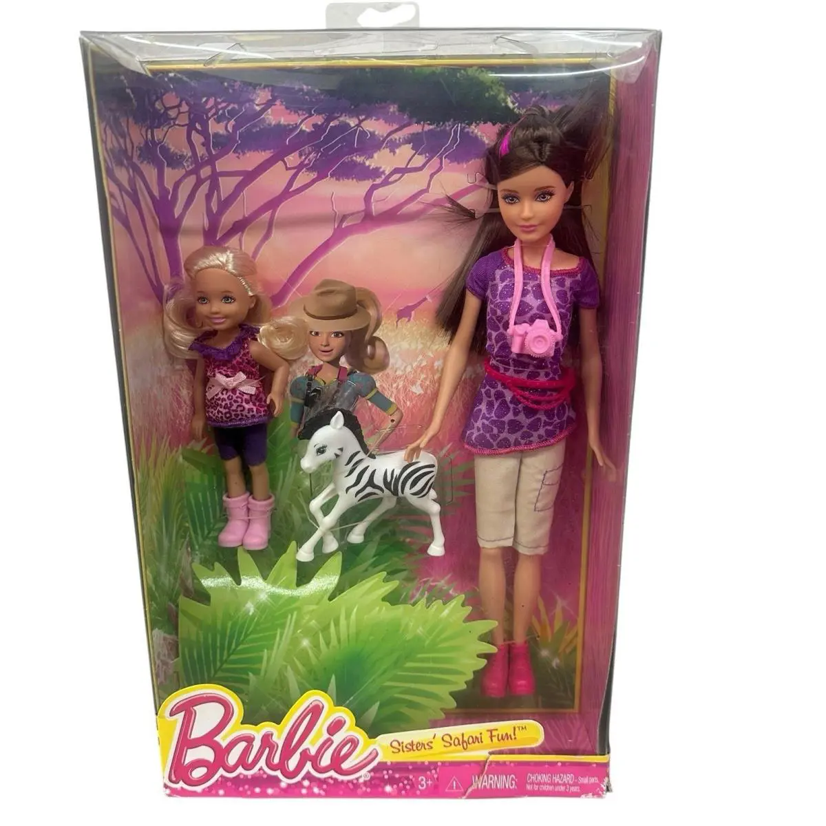 Barbie Sisters Safari Fun Skipper and Chelsea with Zebra