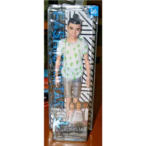 2017 Ken Fashionista 16-Man Bun/cactus Shirt/shorts-new in Package
