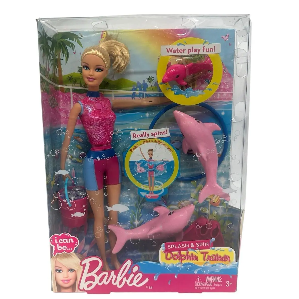 Barbie I Can Splash and Spin Dolphin Trainer Doll 2012 Mattel X8380