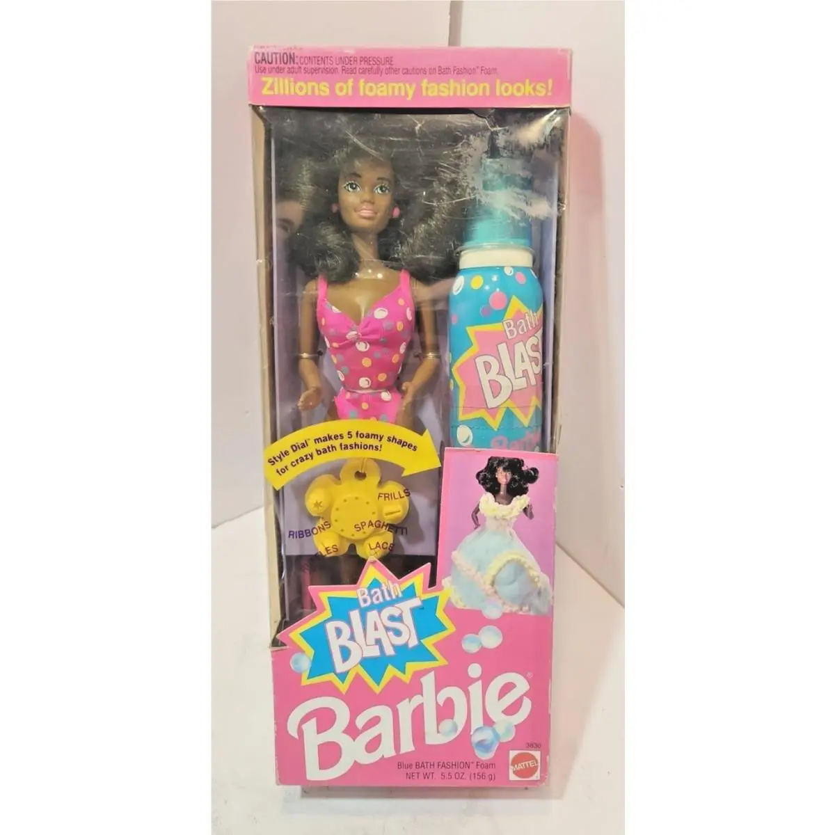Vintage 1992 Bath Blast AA Barbie Doll Mattel 3830 Nrfb w/ Foam