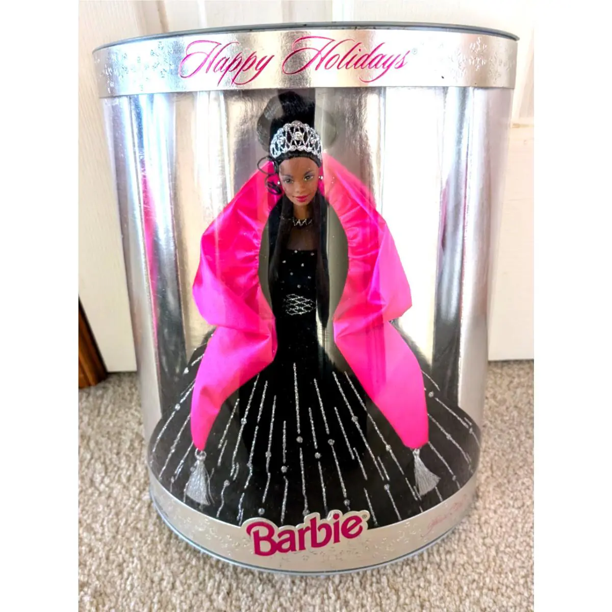 Vintage 1998 Happy Holidays Barbie Doll African American Special Edition Mattel
