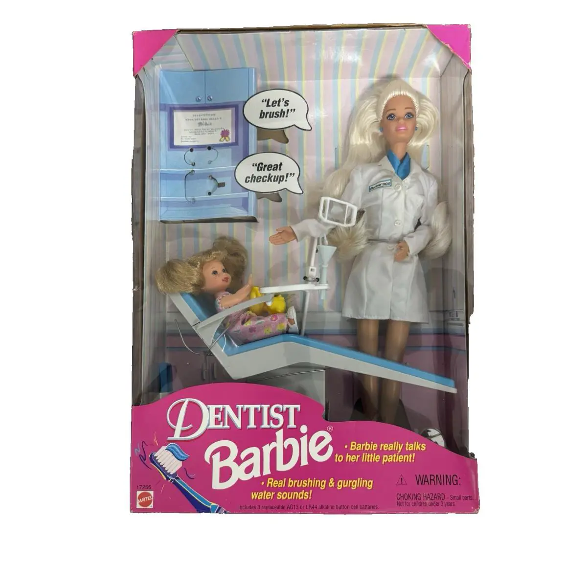 Dentist Barbie Doll Blonde 17255 1997 Patient Talks Tools Nrfb Career