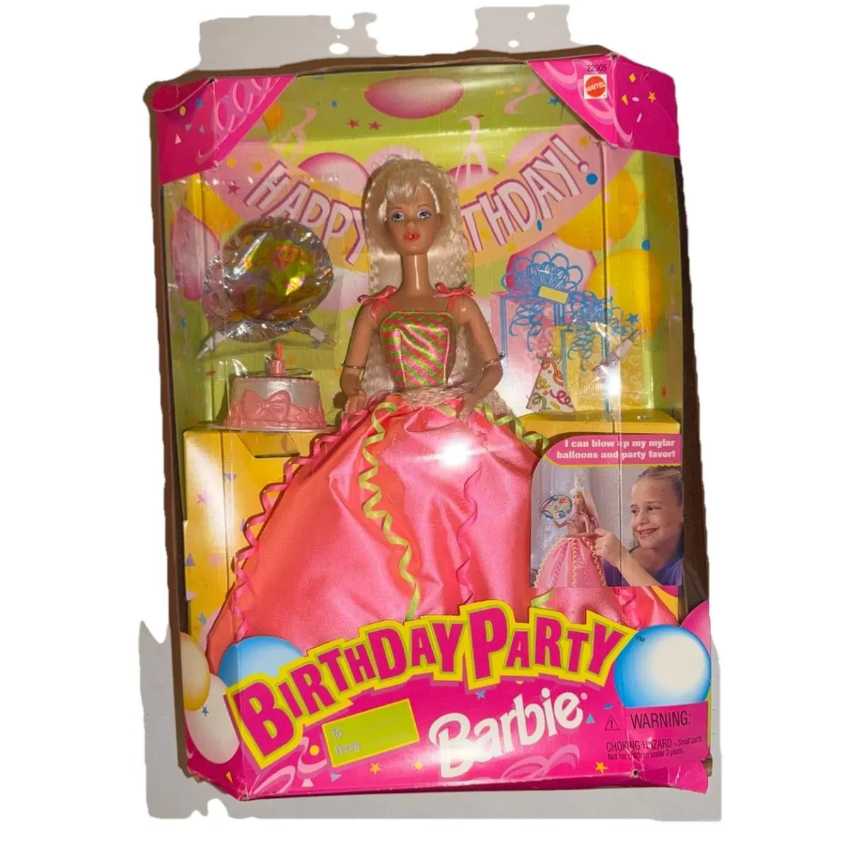 1998 Birthday Party Barbie 22905 Blows Up Balloons Vintage Set Nrfb