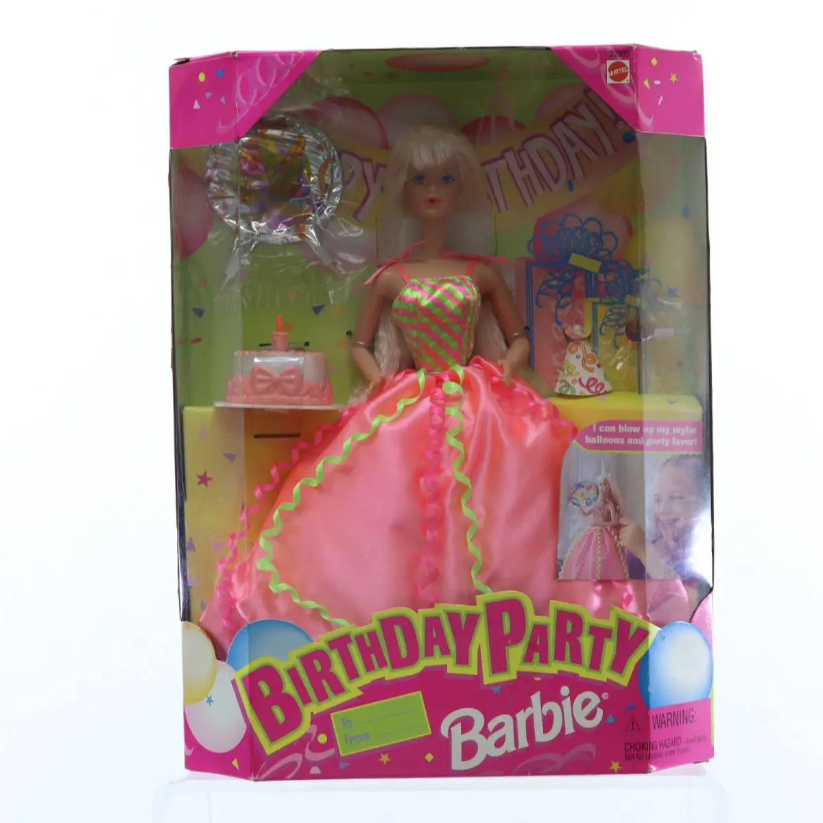 1998 Vintage Birthday Barbie Party Doll Cake Balloons Card