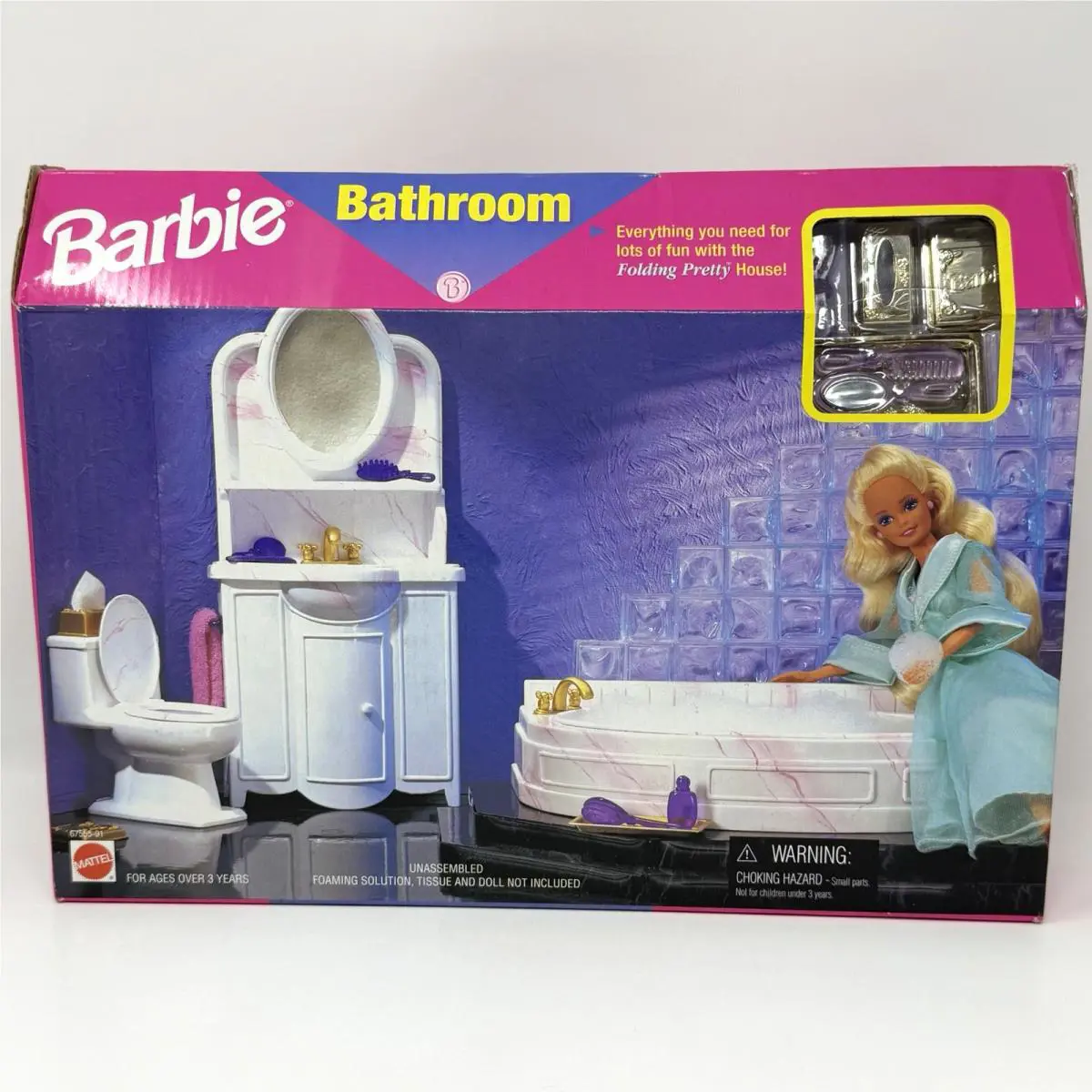 Vintage Barbie Bathroom Playset 1996 Dollhouse 67555-91