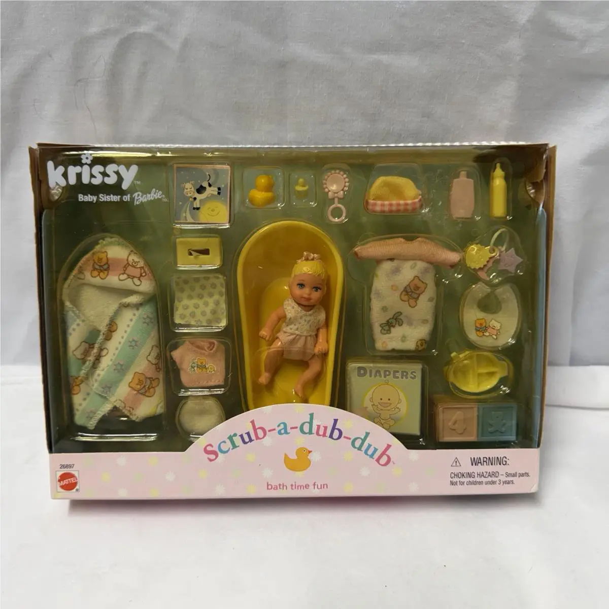 Scrub-a-dub-dub Krissy Baby Sister to Barbie Bathtime Play Set Mattel 2000