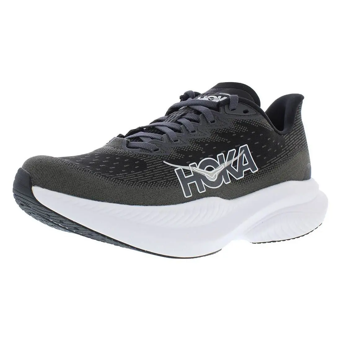 Hoka Womens` Mach-6 Running Sneakers - Black/white - Black/White