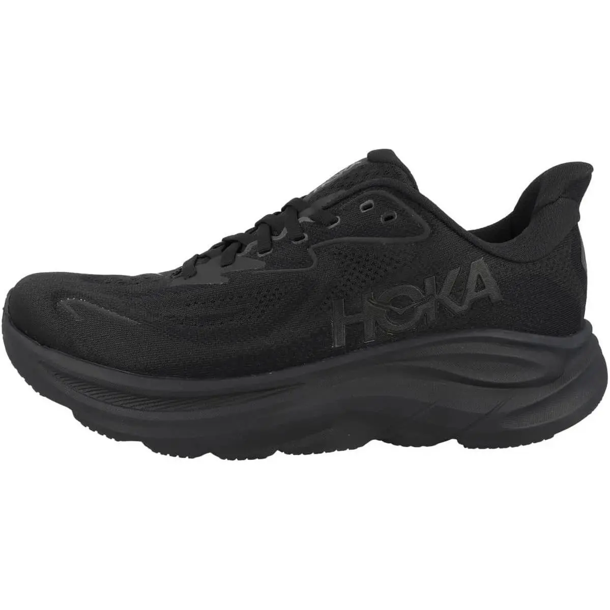 Hoka Men`s Clifton 10 Comfortable Running Shoes Black/black Regular Fit Sizes